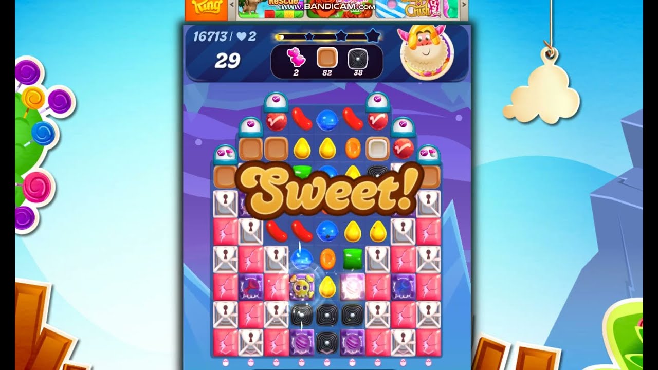 Candy Crush Saga Level 16713 NO BOOSTER - YouTube