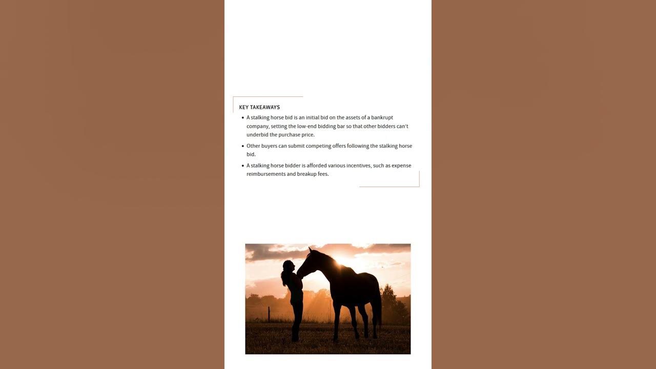 What is a “stalking horse bid”? shorts YouTube