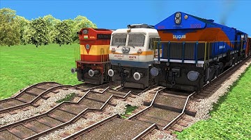3 TRAINS RUNNING ON RISKY RAILWAY TRACKS | Most Dangerous Bumpy Railroad Tracks | Train Simulator