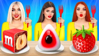 Big, Medium and Small GEOMETRIC SHAPES Food Challenge |  War with Sweets by RATATA POWER