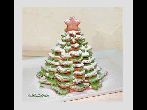 Biscotti Di Natale 3d.Albero Di Natale Con Biscotti Di Pasta Frolla Ricetta Dolce Natalizia Youtube