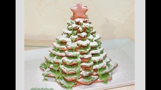 Dolci Di Natale Con Pasta Frolla.Albero Di Natale Con Biscotti Di Pasta Frolla Ricetta Dolce Natalizia Youtube
