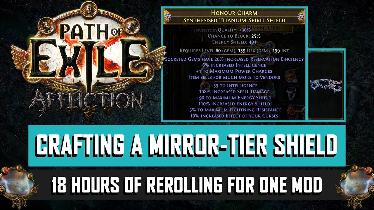 [POE 3.23] Mirror Crafting an Int Stack Shield (that hates me) - YouTube