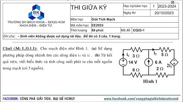GIẢI TÍCH MẠCH - GIẢI ĐỀ GIỮA KỲ HK231 - câu 2
