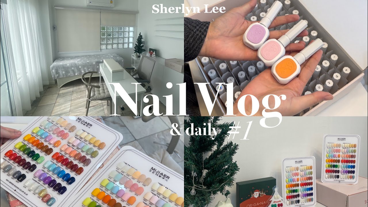 nail vlog #1 | ทำร้านเล็บสไตล์เกาหลีไว้ที่บ้าน! UNBOXING สีเจลชุดใหม่84สี,เค้กกล้วยหอมของแม่ 💅🏻✨
