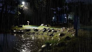 Rain sounds on a pond at night helps you forget your worries - white noise for deep sleep, studying