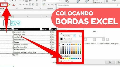Como colocar bordas no excel