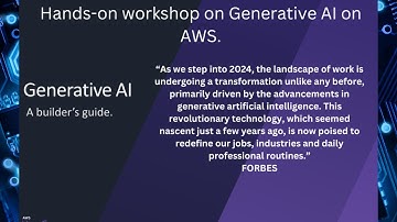 Hands-on workshop on Generative AI on AWS. Meet-Up Event On Thursday, March 14, 2024 at 6:30 PM.