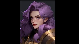 Sculpting a girl with long purple hair in Blender.