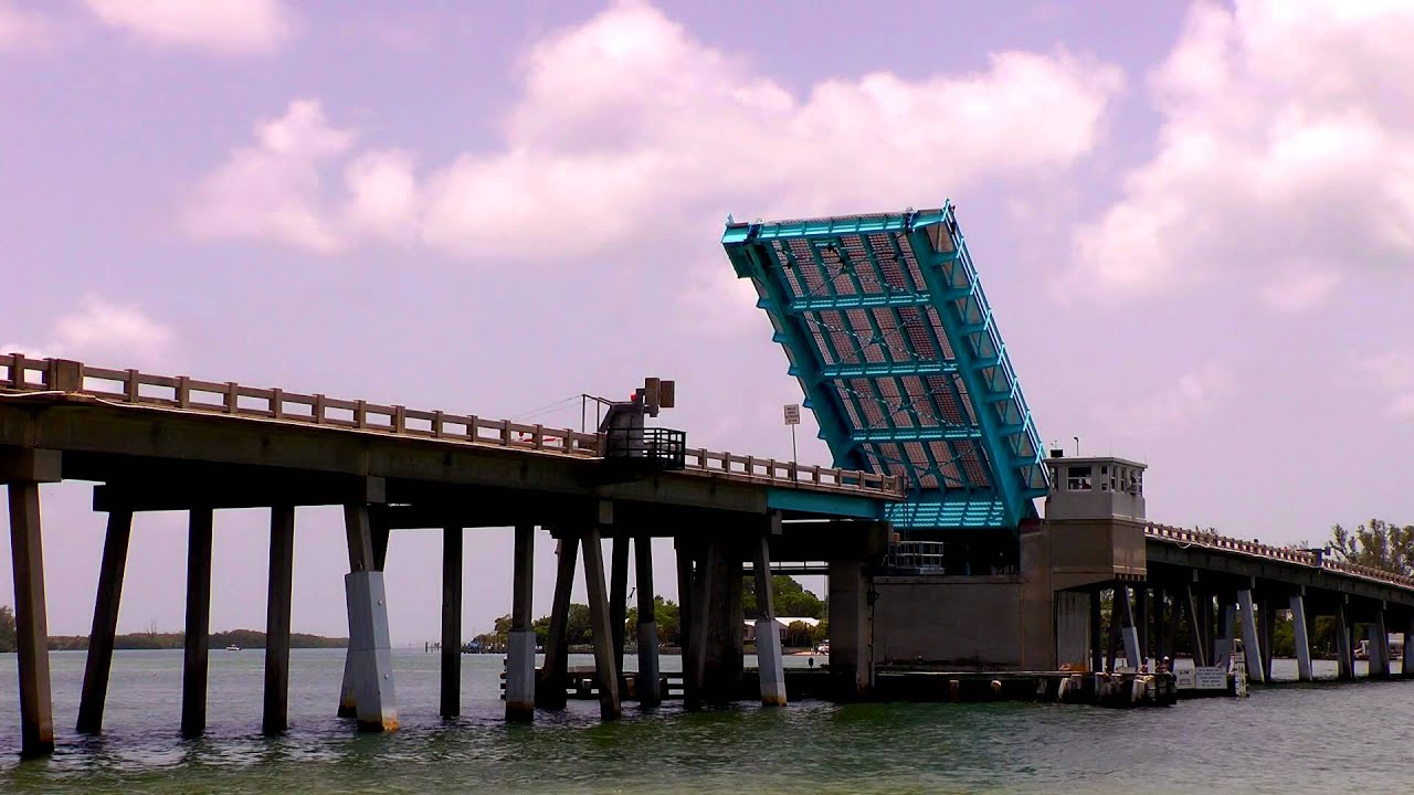 Longboat Pass Bascule Drawbridge - Longboat Key FL - YouTube