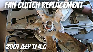 How To Replace Fan Clutch On 2001 Jeep TJ  - YouTube