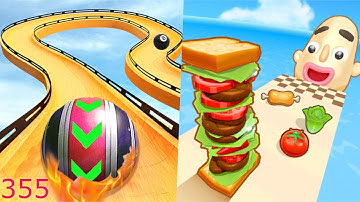 Sky Rolling Ball 3D Vs Sandwich Runner Games Mobile Speedrun Gameplay Walkthrough All Levels 355
