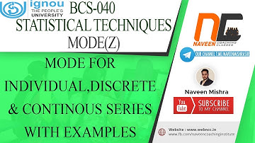 Mode(Z) for All Series | BCS040 | class 11-12 economics | stats #ignouexams #ignoubca #bcasolution