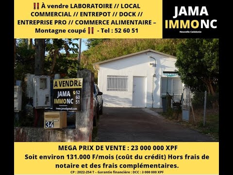 ‼️ 🤯💥 MEGA PRIX DE VENTE  ‼️ 🤯💥 🏠🌴 A VENDRE - Un Laboratoire/local - Montagne coupée - Nouméa