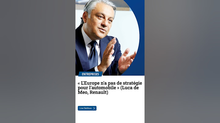 NEWS - « L’Europe n’a pas de stratégie pour l’#automobile » (Luca de Meo, #Renault)