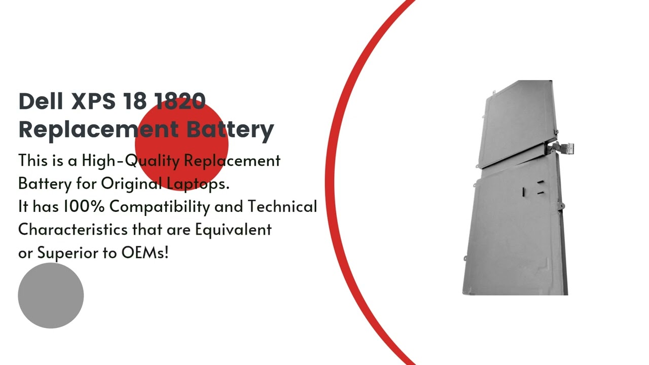 Replacement Battery for Dell XPS 18 1820