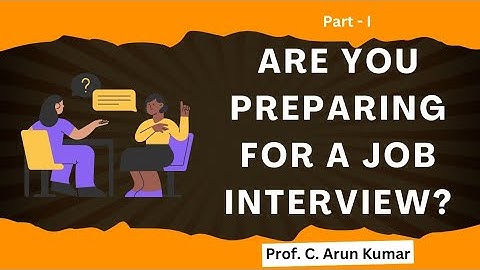 Are you preparing for a Job Interview? - Tamil? | B.Com | Prof. C. Arun Kumar