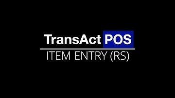 01-020-001 POS: Item Entry