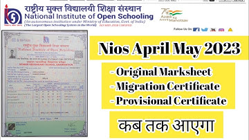 Nios April 2023 Original Marksheet Kab Aayega | Task Is Helping (NIOS) #nios #ode #result #marksheet