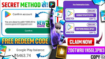FREE REDEEM CODES INSTANT 🤩 | ₹800 REDEEM CODE FREE |HOW TO GET GOOGLE PLAY STORE REDEEM CODES FREE