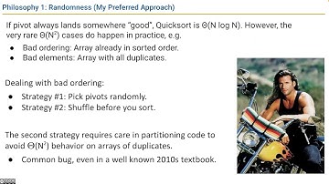 CS61b Spring 2023 - Lec 31 - Sorting 3: Quicksort, Quick Select, Stability
