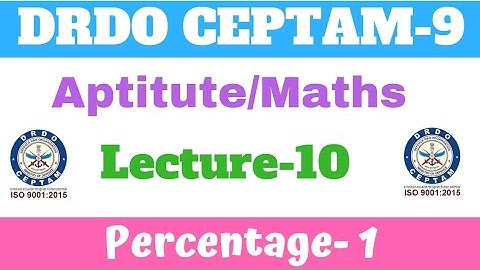 #10 Percentage Part-1 | DRDO Tier-1 Online CRASH COURSE Quantitative Aptitude