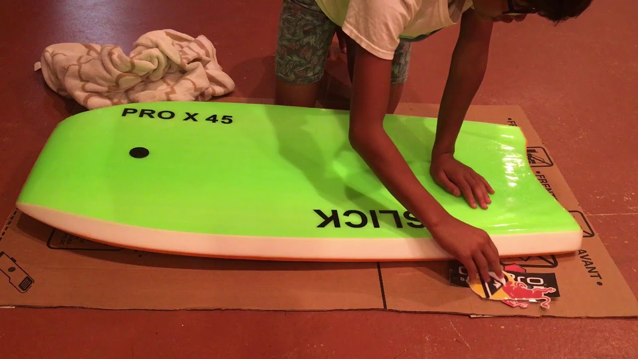 HOW TO PUT STiCKERS ON A BODYBOARD YouTube