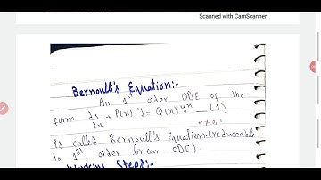 D10: Differential Equations || Bernoullies Differential Eq