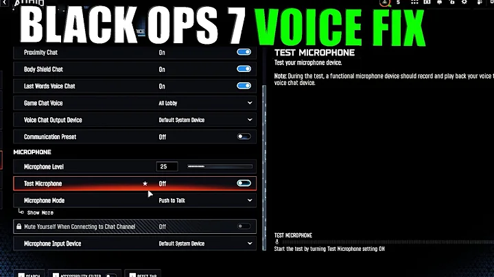 COD BO7 HOW TO FIX MICROPHONE - BLACK OPS 7 MIC NOT WORKING SETTINGS VOICE Solution Tutorial Guide