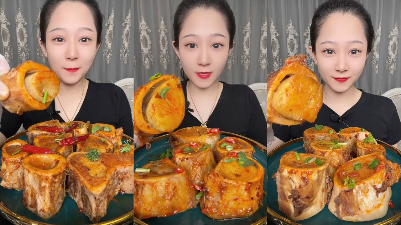 MUKBANG beef bone marrow ASMR  - The best of delicious alice food #512