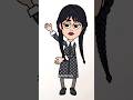 Bringing my Wednesday Addams drawing to LIFE with Posca Markers! (Cartoon Animation) #shorts