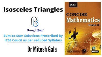 IsoscelesTriangles | Chapter-10 | Ex.10A | Class 9 ICSE | SELINA | Mathematics