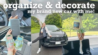 ORGANIZE AND DECORATE MY CAR WITH ME 🚙 car essentials haul, personalizing my first car!