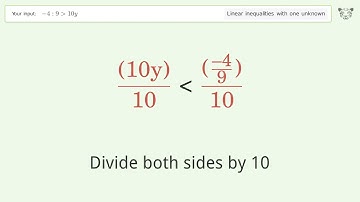 Solving Linear Inequalities: -4:9 is Greater Than 10y