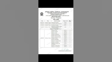 TNTEU 2023 B.Ed ( Special Education) 1st Semester Exam Time Table