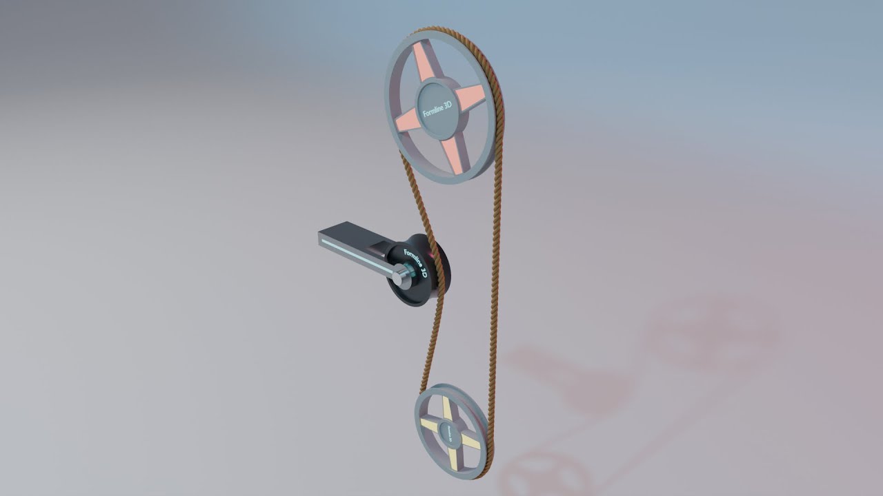 #005 Pulleys with Tightening Mechanism - 507 Mechanical Movements 3D Animation