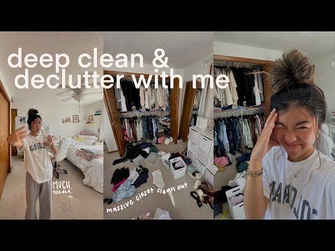 deep cleaning and organizing my entire room 🧼✨🌸 closet cleanout, decluttering + summer reset