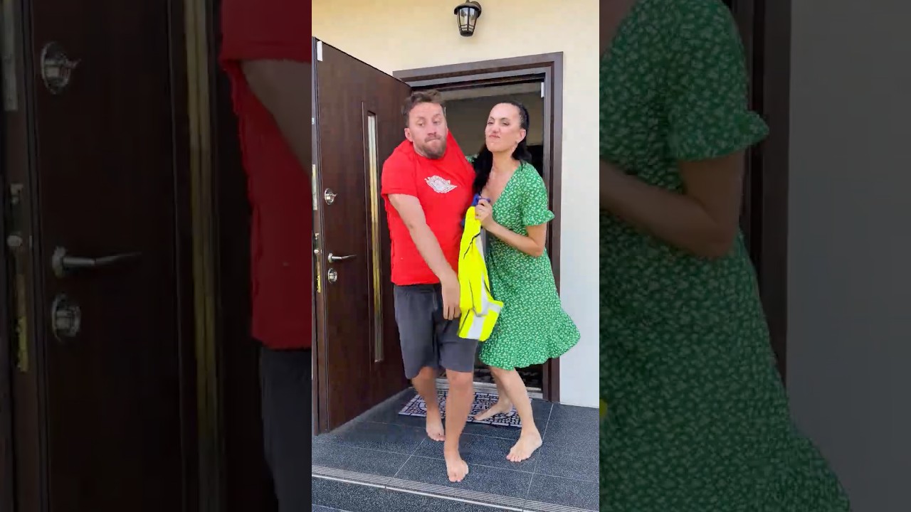 Finally she sent him to work. Funny family #couple #comedy #funny