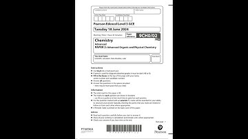 2024 PEARSON EDEXCEL A LEVEL CHEMISTRY PAPER 2 QUESTION PAPER (9CH0/02).