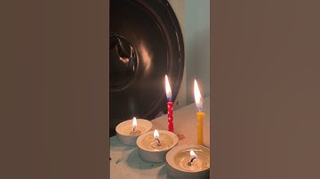 Slow dance as sound waves pass through candle flames #physicsfun