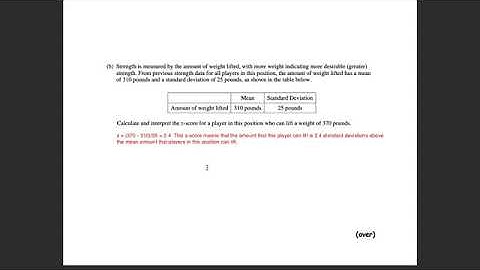 APS Review FRQ z-Scores and the Normal Distribution