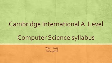 Cambridge A Level | Computer Science Syllabus