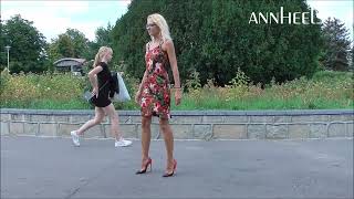 Ania - Floral Dress And High Heels