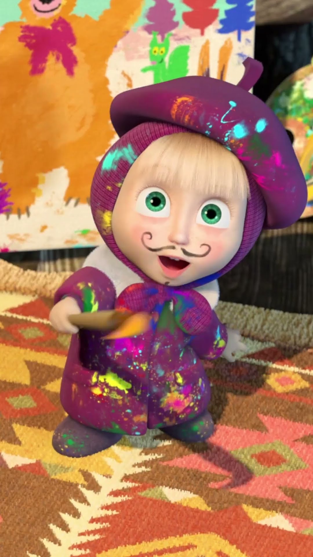 مهرجان الألوان! ??‍? mashabeararabic #shorts #arabic #mashaandthebear# #ماشاوالدب #مضحك #كرتون