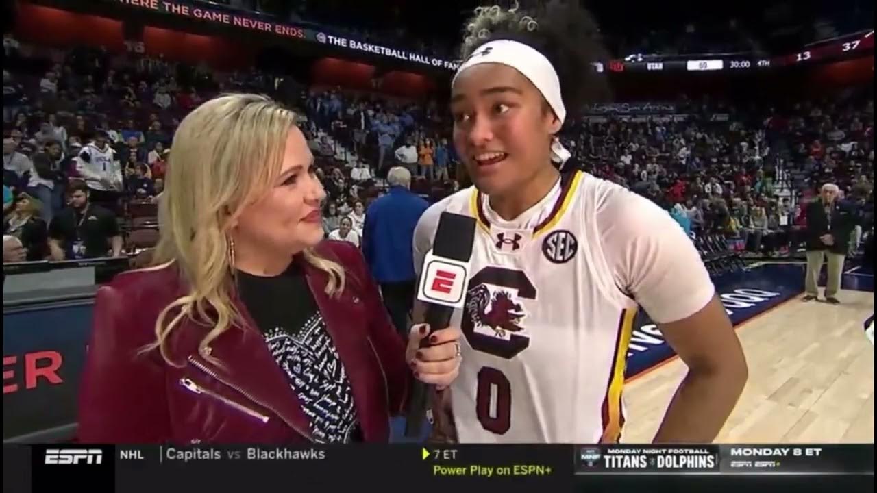Te-Hina Paopao postgame sideline interview - YouTube