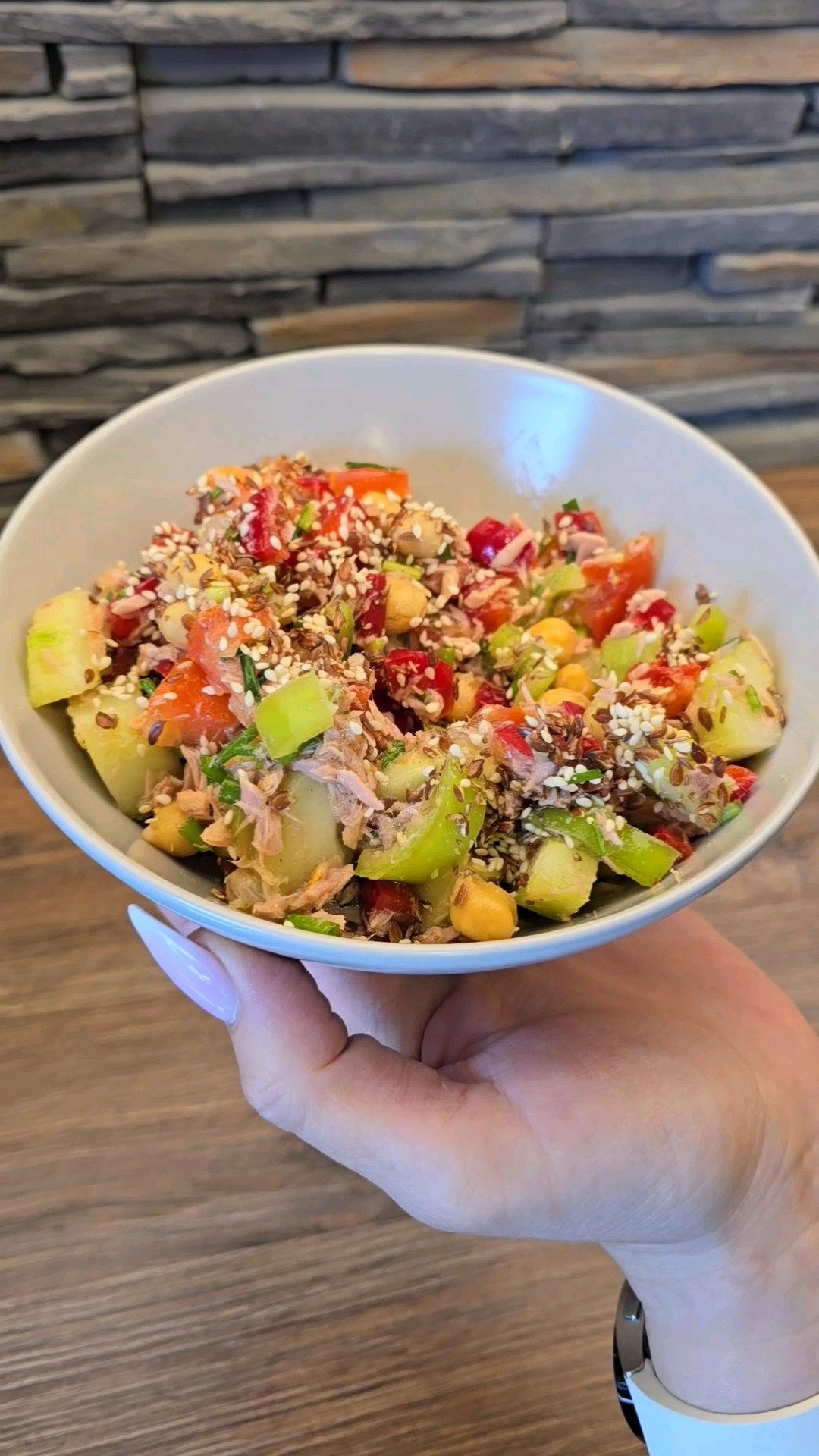 Zitronen Hack mit Thunfisch Kichererbsen Proteinsalat leckerer Salat ...
