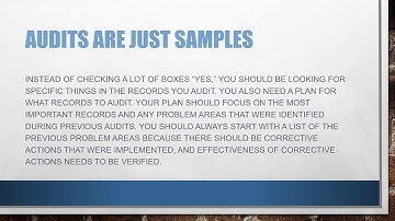 Auditing Technical Files. What to look at, and what to look for.