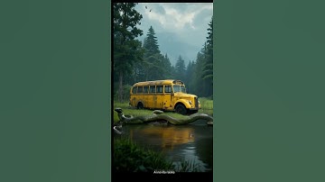 GIANT PYTHON|ABANDONED BUS |TRAVEL DISCOVERED #phyton #snake #ai #trending #animation #feedshort