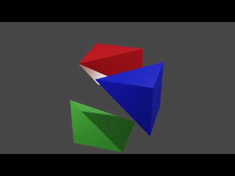 Split a cube into three identical pyramids