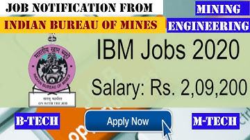 MINING JOB NOTIFICATION FROM IBM - INDIAN BUREAU OF INDIA